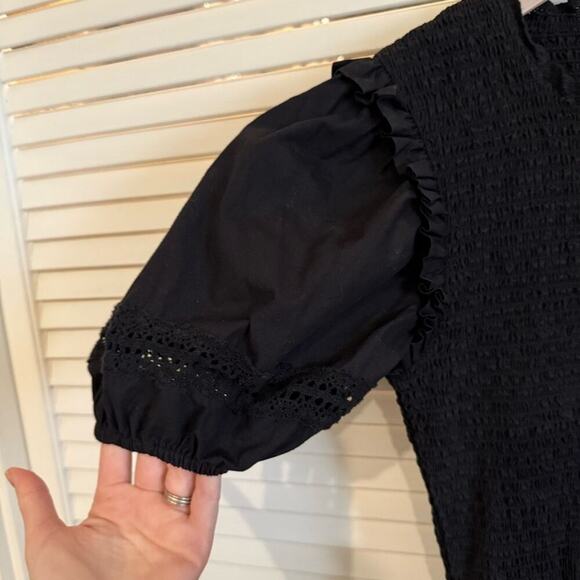 For Love and Lemons Sandy Elegant Black Puff Sleeve Mini Dress XS - Picture 4 of 7
